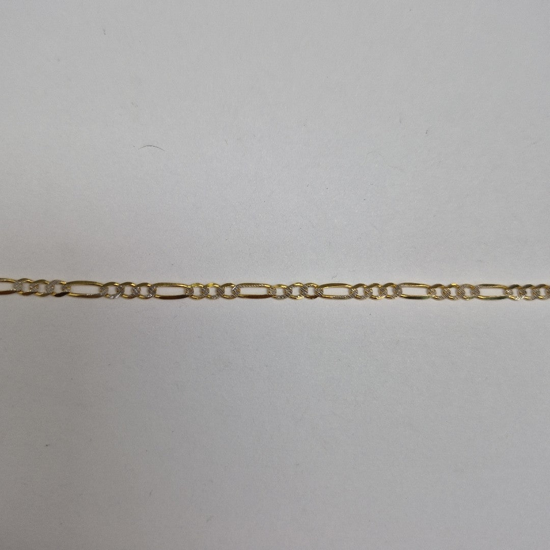 CADENAS TEJIDO 3X1 DIAMANTADO ORO 10K 50 CM 5.7 GR (NUEVO)