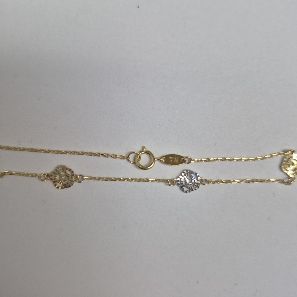 PULSERAS TEJIDO ESPECIAL C/DIJE ORO 10K 18 CM 1.1 GR (NUEVO)