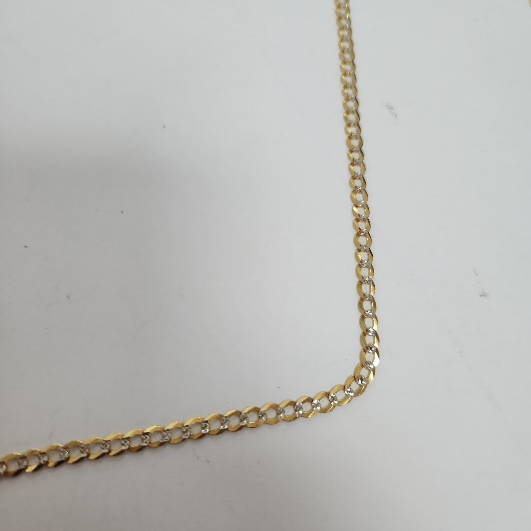 CADENAS BARBADA DIAMANTADA ORO 14K 55 CM 8.9 GR (NUEVO)