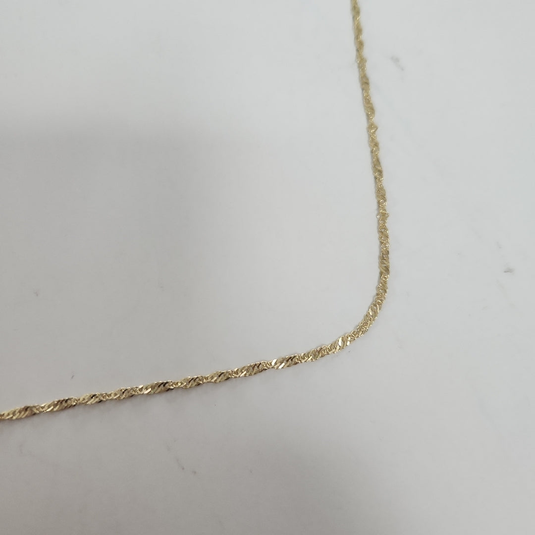 CADENAS TEJIDO MEDIO TZL ORO 14K 55 CM 3.1 GR (NUEVO)