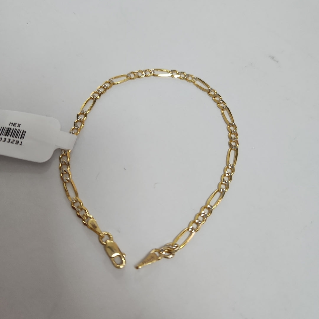 PULSERAS 3X1 DIAMANTADA ORO 14K 18 CM 2.9 GR (NUEVO)