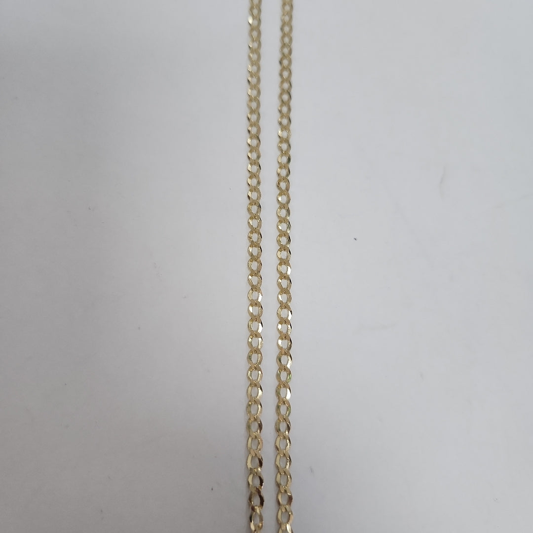 CADENAS TEJIDO BARBADA ORO 14K 60 CM 5.4 GR (NUEVO)