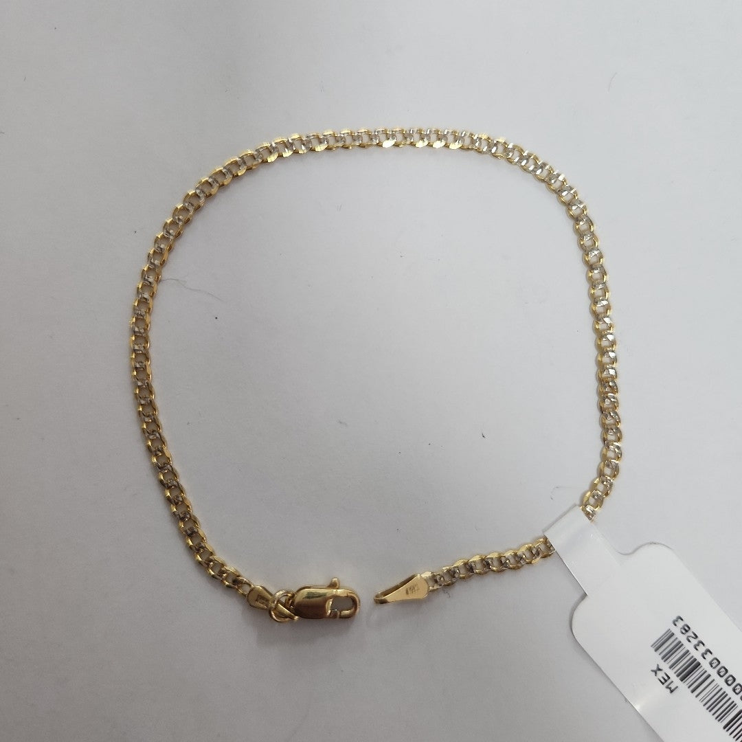 PULSERAS BARBADA DIAMANTADA ORO 14K 18 CM 2.2 GR (NUEVO)