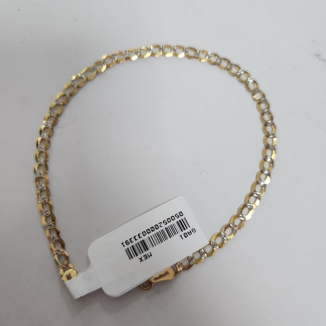 PULSERAS BARBADA DIAMANTADA ORO 14K 21 CM 3.5 GR (NUEVO)