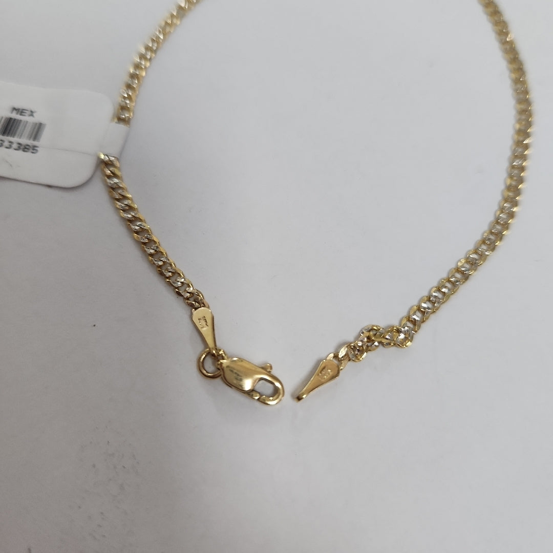 PULSERAS BARBADA DIAMANTADA ORO 14K 18 CM 2.5 GR (NUEVO)