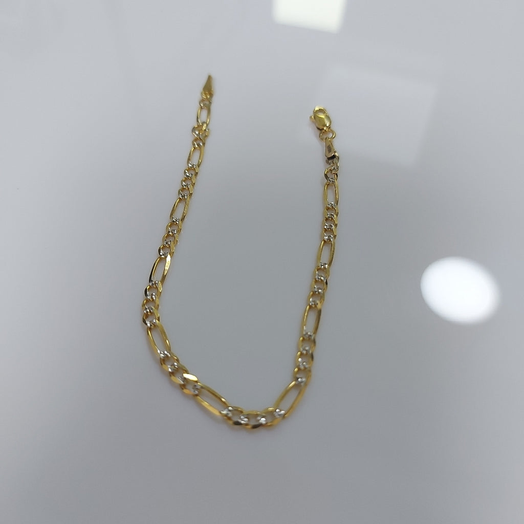 PULSERAS 3X1 DIAMANTADA ORO 14K 18 CM 3 GR (NUEVO)