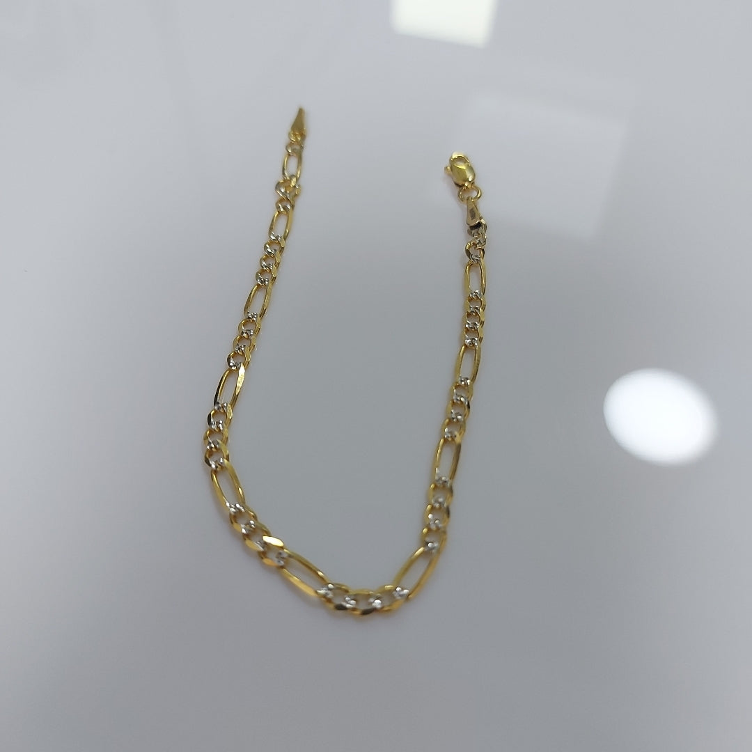 PULSERAS 3X1 DIAMANTADA ORO 14K 18 CM 3 GR (NUEVO)
