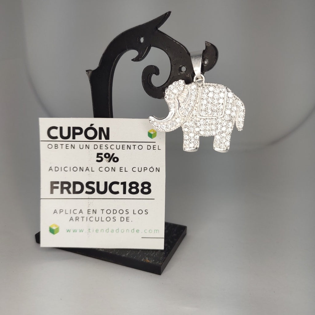 DIJE ELEFANTE C/CIRCONIAS PLATA .925 5 GR (NUEVO)