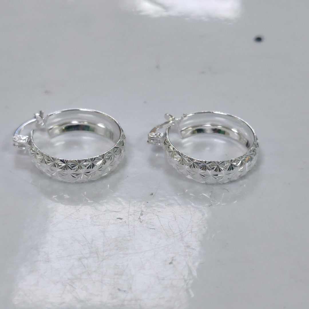 PAR ARRACADAS FACETADAS PLATA .925 3.4 GR (NUEVO)