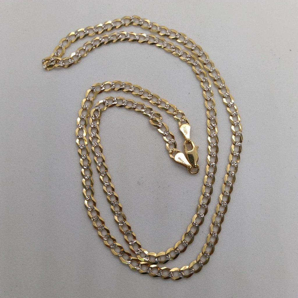 CADENAS BARBADA DIAMANTADA ORO 14K 55 CM 8.9 GR (NUEVO)