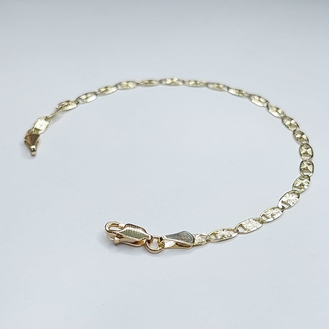 PULSERAS GUCHI ORO 14K 18 CM 2.8 GR (NUEVO)