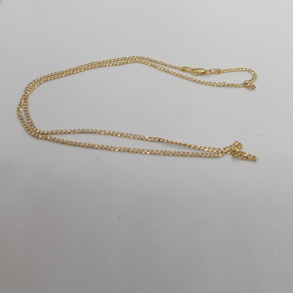 CADENAS BARBADA DIAMANTADA ORO 14K 55 CM 5.8 GR (NUEVO)