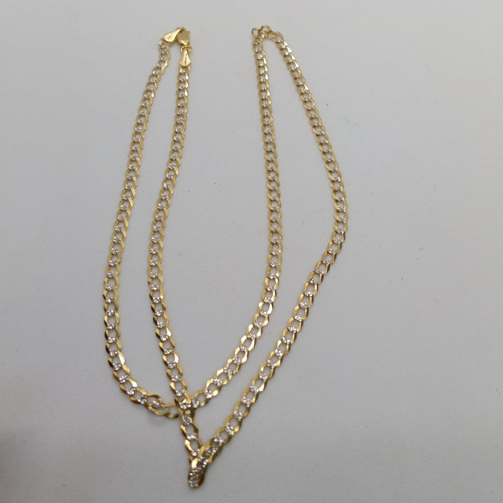 CADENAS BARBADA DIAMANTADA ORO 14K 60 CM 9.5 GR (NUEVO)