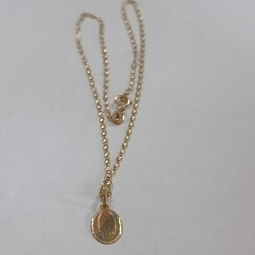CADENA, MEDALLA RELIGIOSA ORO 10 K 1.6 GRMS (SEMINUEVO)