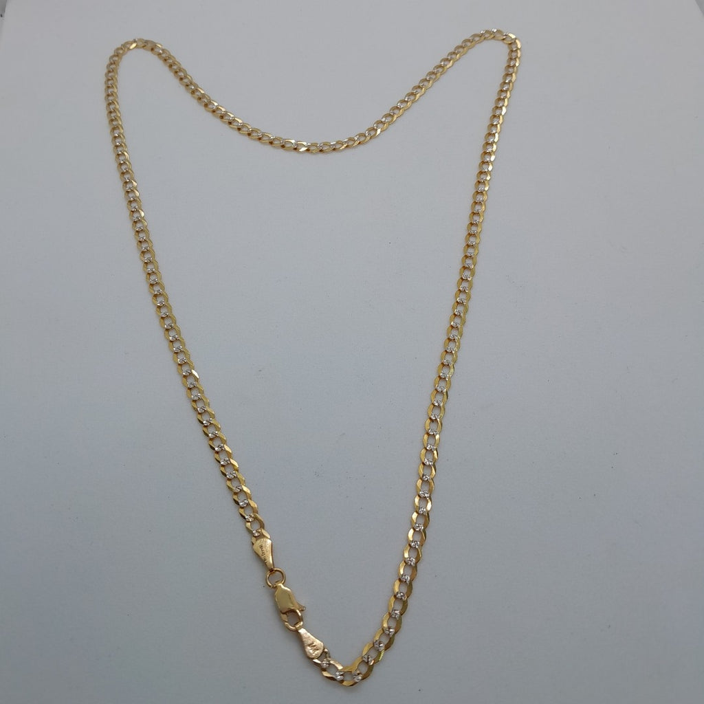 CADENAS BARBADA DIAMANTADA ORO 14K 55 CM 9 GR (NUEVO)