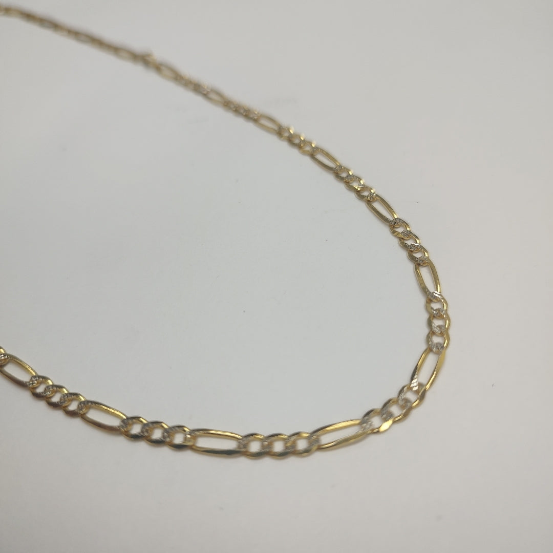 CADENAS TEJIDO 3X1 DIAMANTADO ORO 10K 50 CM 5.6 GR (NUEVO)