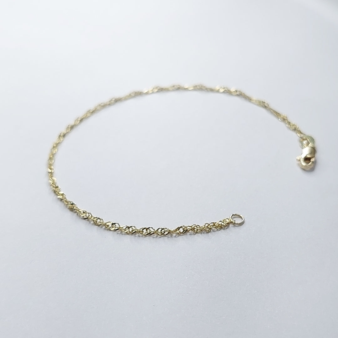 PULSERAS TEJIDO MEDIO TZL ORO 14K 18 CM 1.3 GR (NUEVO)