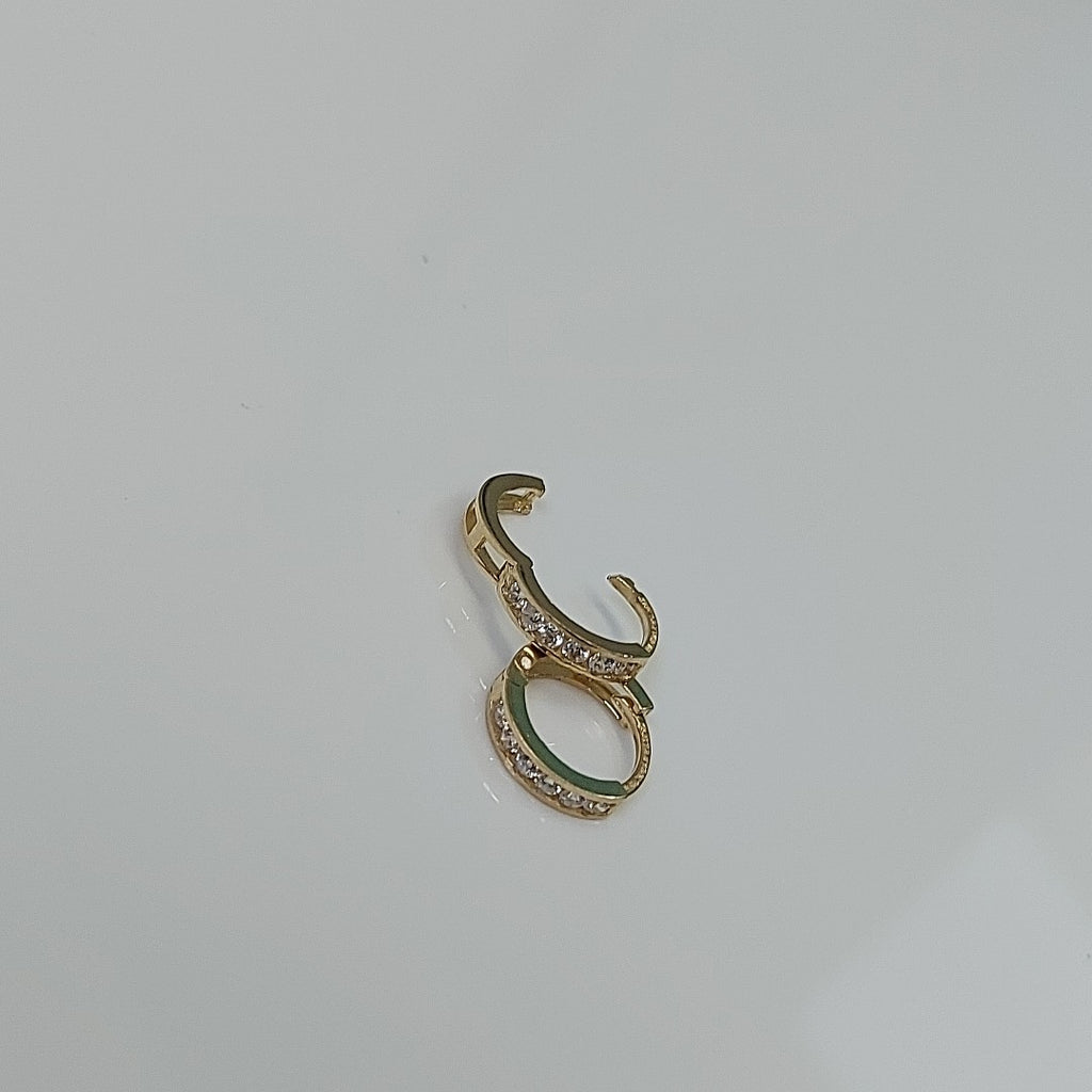 ARETES ARRACADAS C/CIRCONIAS ORO 10K 0.9 GR (NUEVO)