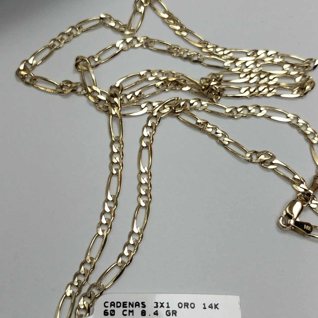 CADENAS 3X1 ORO 14K 60 CM 8.4 GR (NUEVO)