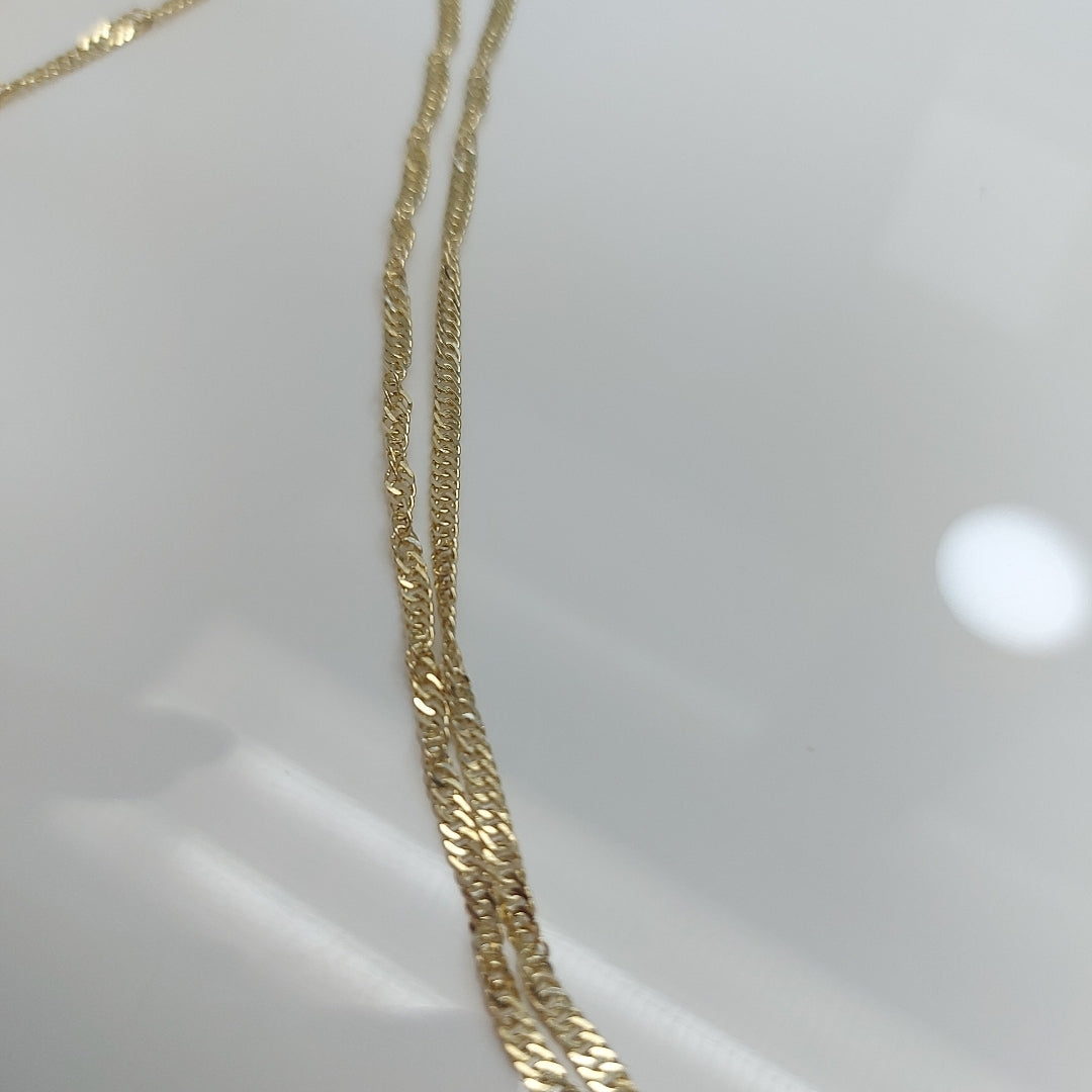 CADENAS TEJIDO MEDIO TORZAL ORO 10K 50 CM 4 GR (NUEVO)