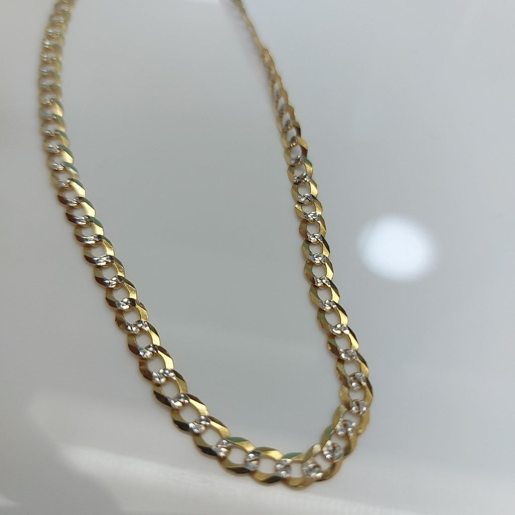 CADENAS BARBADA DIAMANTADA ORO 14K 60 CM 9.5 GR (NUEVO)