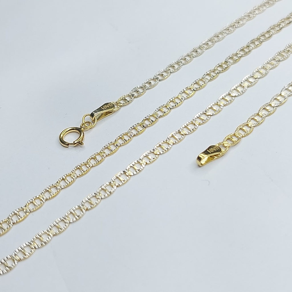 CADENAS TEJIDO GUCHI DIAMANTADO ORO 10K 55 CM 3.8 GR (NUEVO)