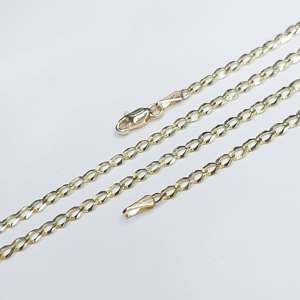 CADENAS TEJIDO BARBADA ORO 14K 60 CM 5.4 GR (NUEVO)