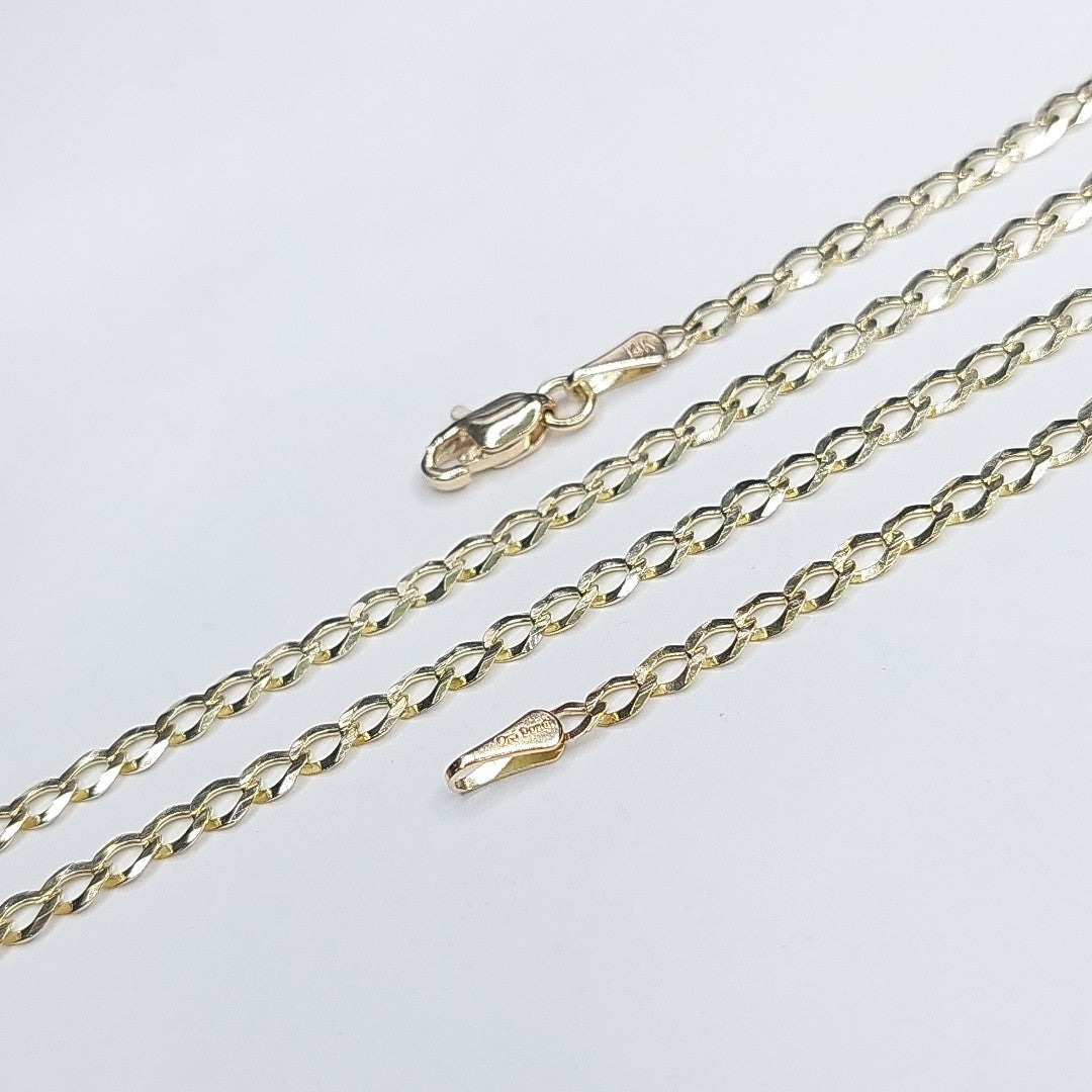 CADENAS TEJIDO BARBADA ORO 14K 60 CM 5.4 GR (NUEVO)