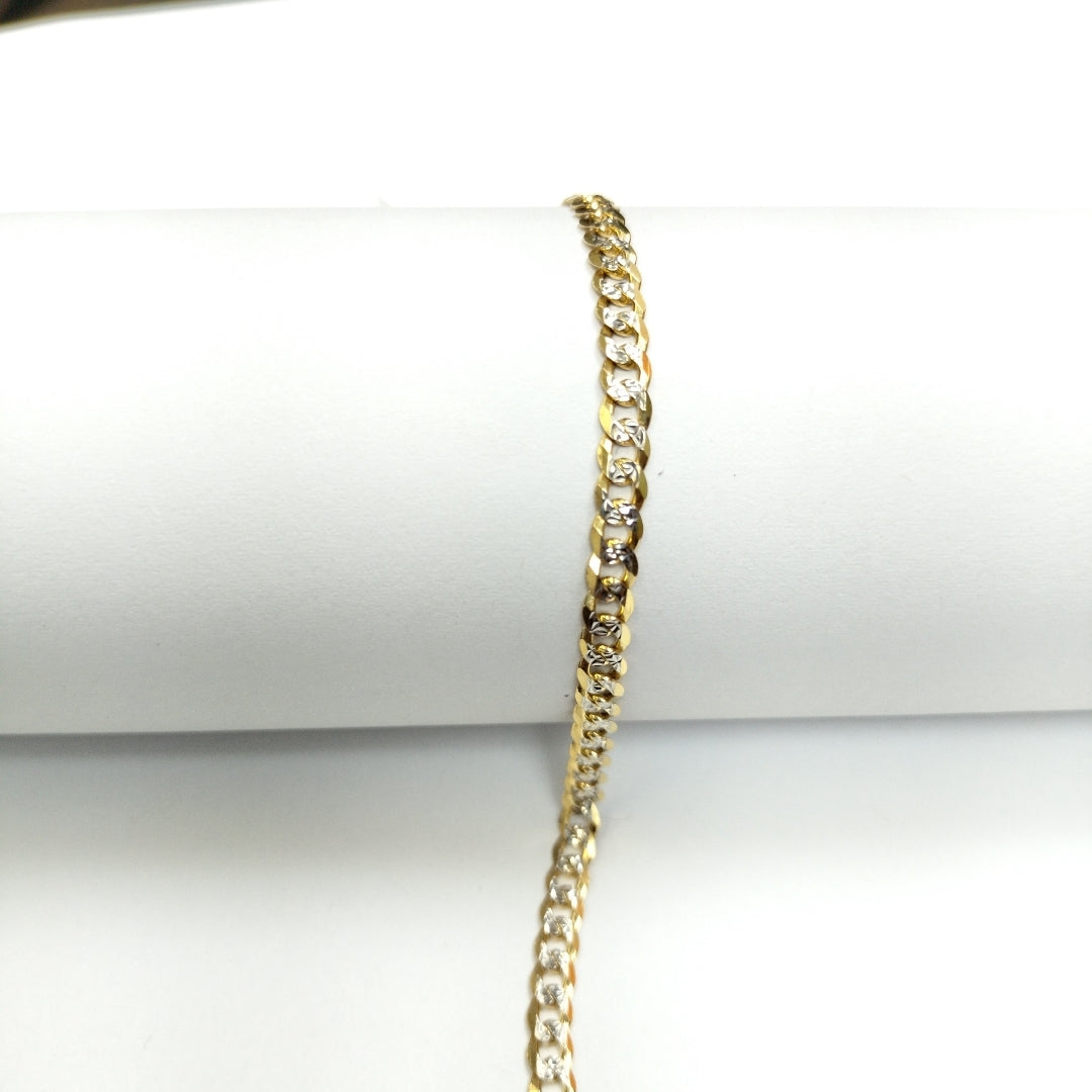 PULSERAS TEJIDO BARBADA ORO 14K 18 CM 4.4 GR (NUEVO)