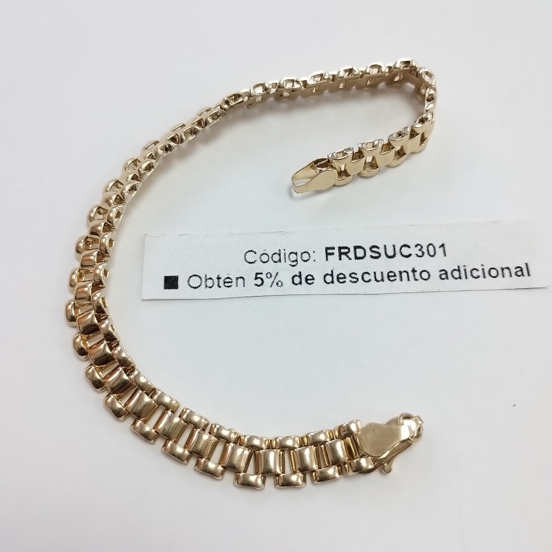 PULSERAS TEJIDO ESPECIAL ORO 10K 21 CM 11.8 GR (NUEVO)