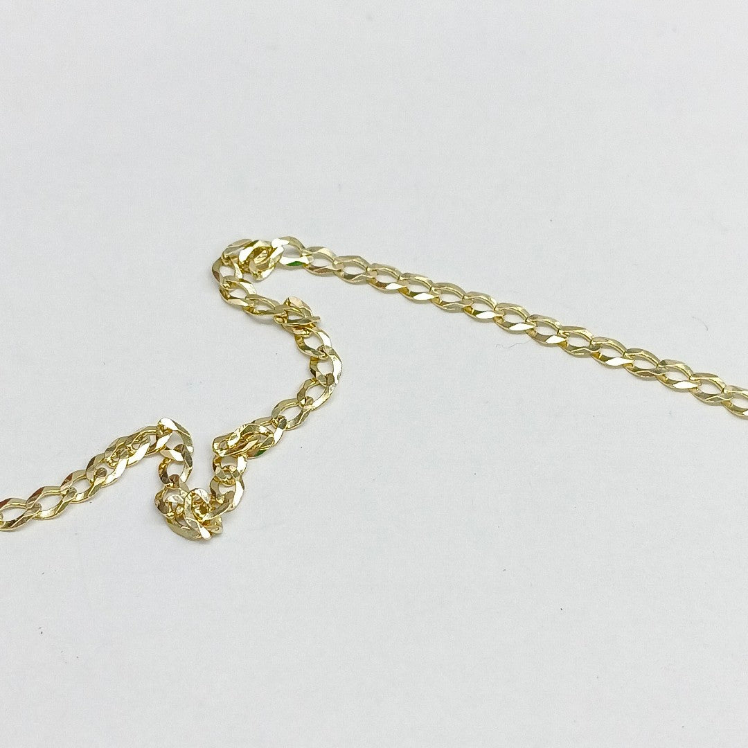 CADENAS TEJIDO BARBADA ORO 14K 60 CM 5.5 GR (NUEVO)