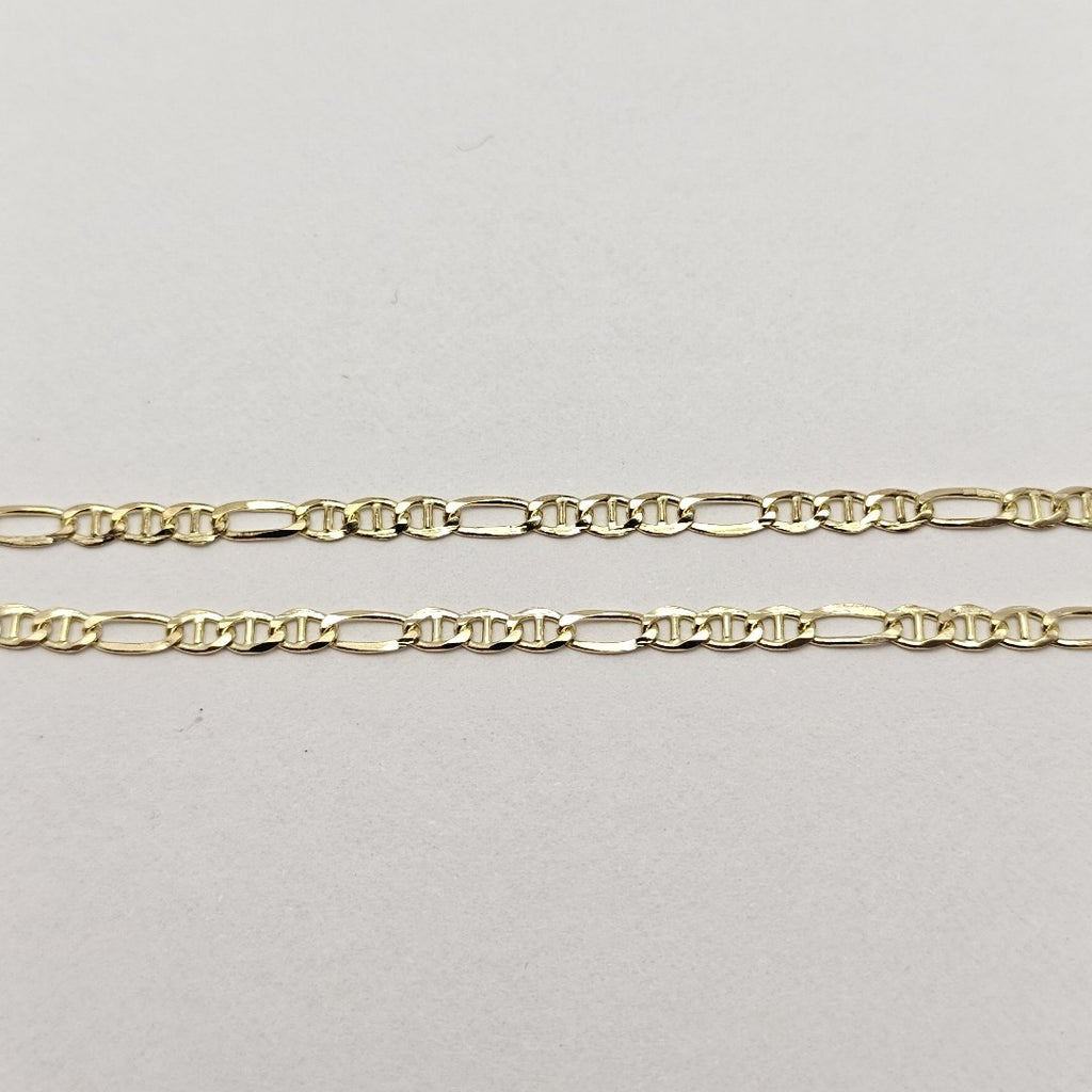 CADENAS TEJIDO FIGARO GUCHI ORO 10K 60 CM 5.2 GR (NUEVO)