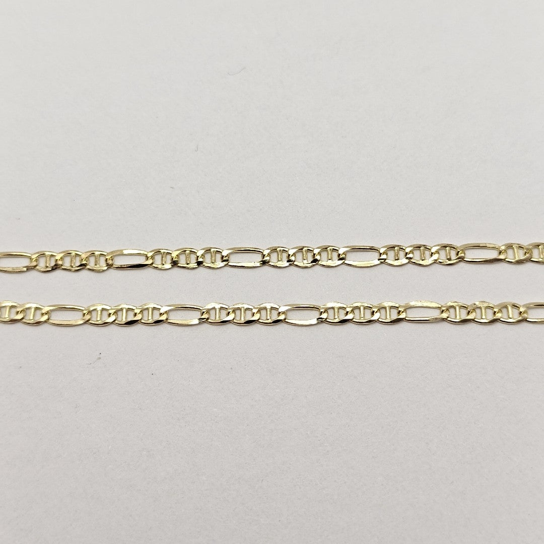 CADENAS TEJIDO FIGARO GUCHI ORO 10K 60 CM 5.2 GR (NUEVO)