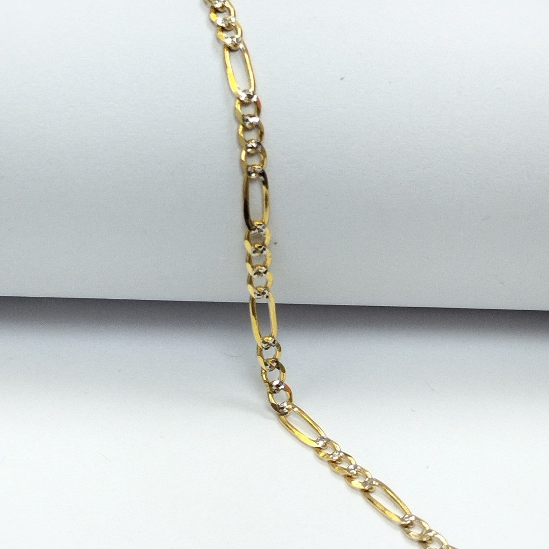 PULSERAS 3X1 DIAMANTADA ORO 14K 18 CM 3 GR (NUEVO)