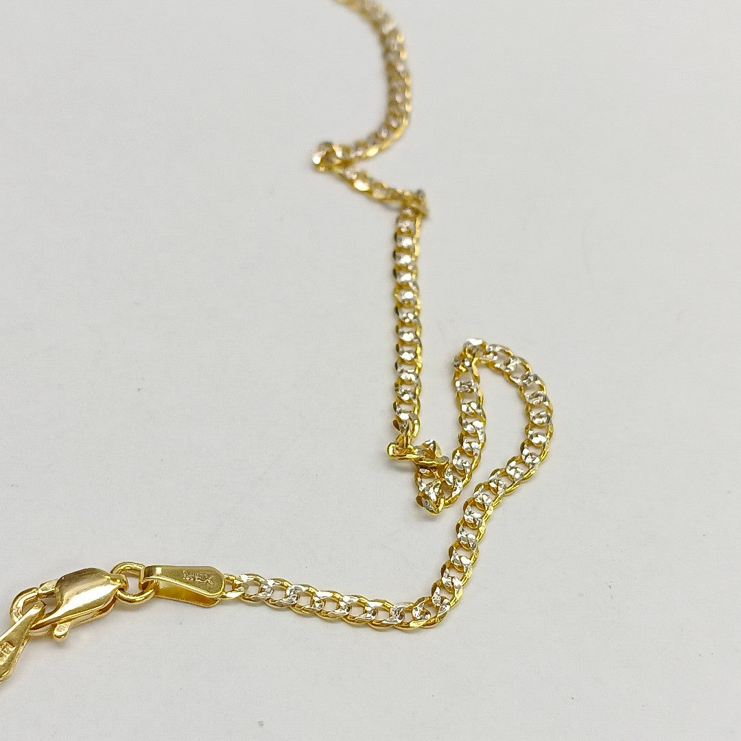 CADENAS BARBADA DIAMANTADA ORO 14K 55 CM 5.7 GR (NUEVO)