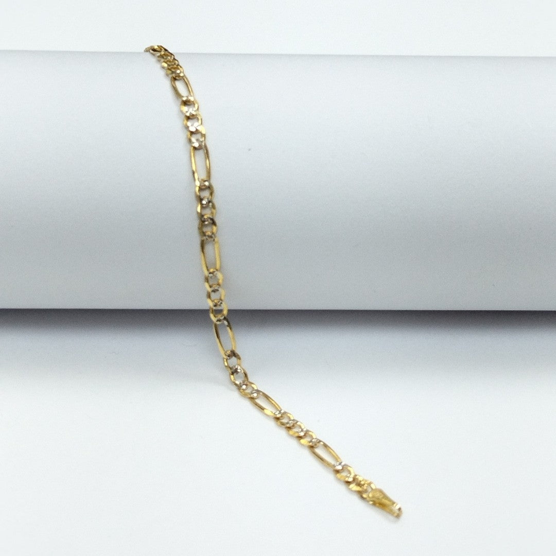 PULSERAS 3X1 DIAMANTADA ORO 14K 18 CM 3.1 GR (NUEVO)