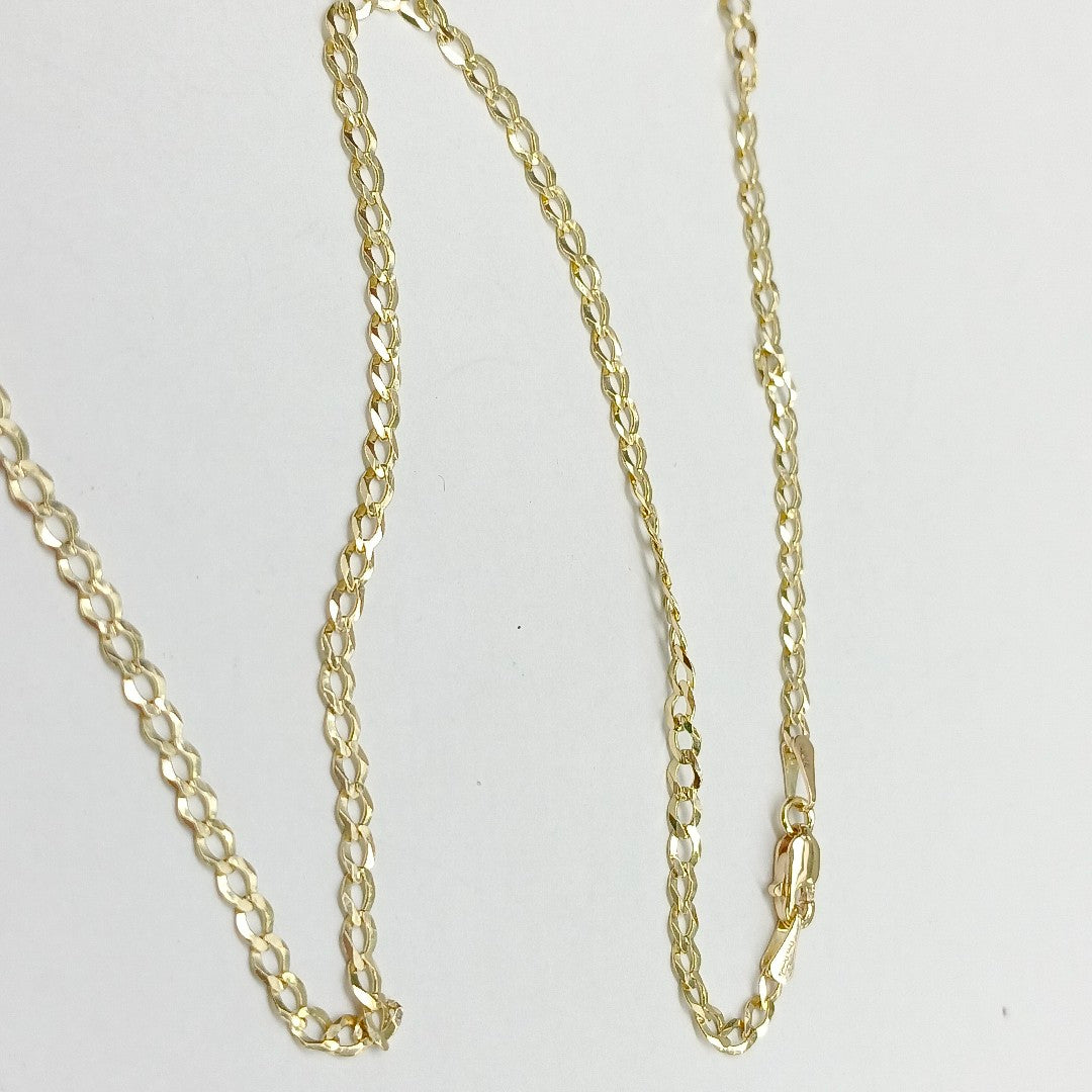 CADENAS TEJIDO BARBADA ORO 14K 60 CM 5.4 GR (NUEVO)
