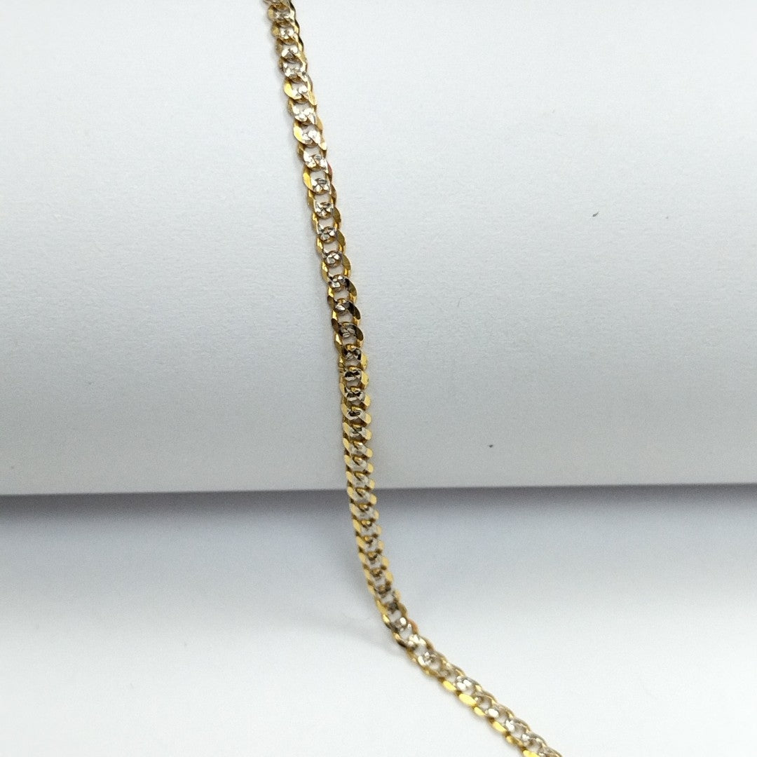 PULSERAS BARBADA DIAMANTADA ORO 14K 18 CM 2.5 GR (NUEVO)
