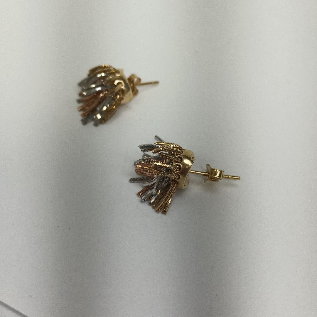 ARETES PAR ORO COMBINADO 14 K 5,00 GRMS (SEMINUEVO)