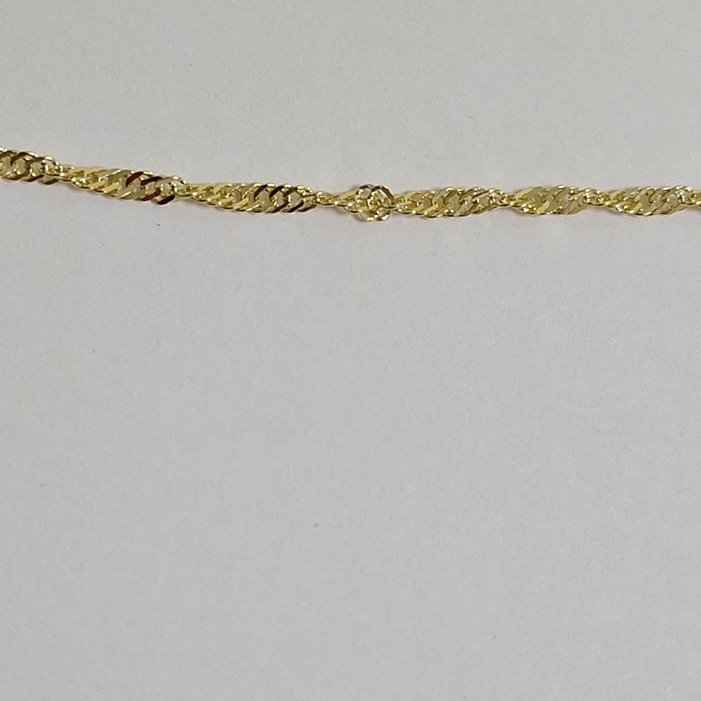 CADENAS TEJIDO MEDIO TZL ORO 14K 55 CM 3.1 GR (NUEVO)