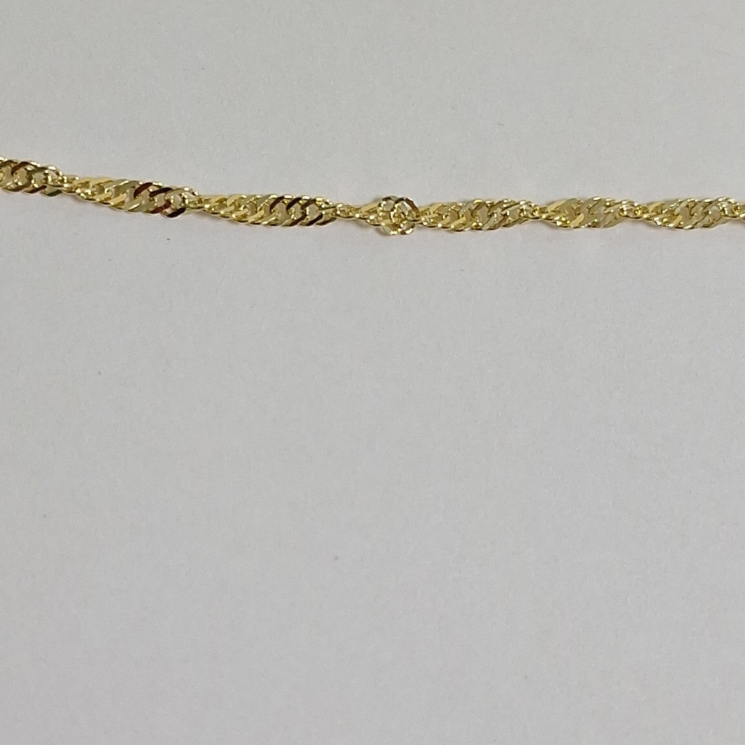 CADENAS TEJIDO MEDIO TZL ORO 14K 55 CM 3.1 GR (NUEVO)