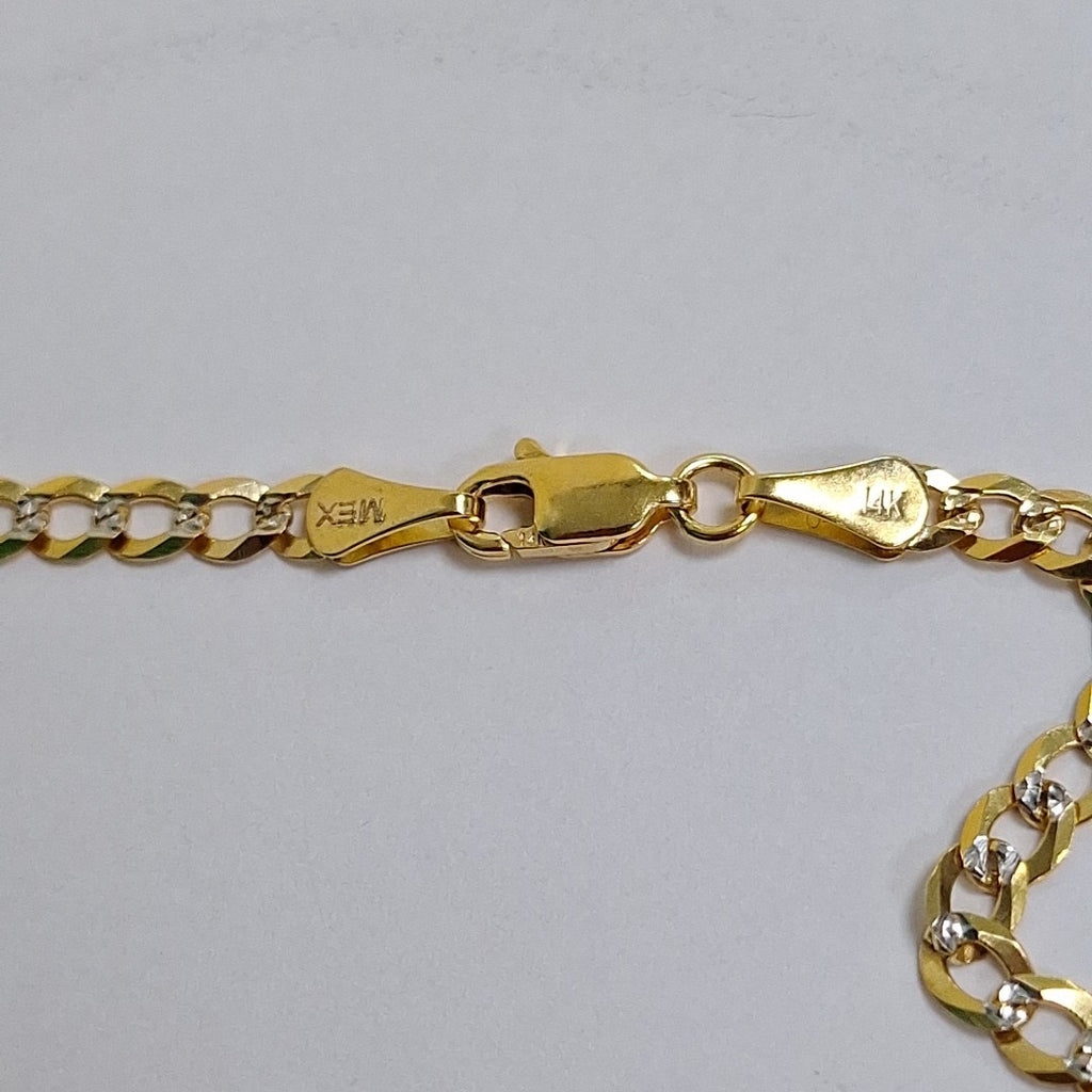 CADENAS BARBADA DIAMANTADA ORO 14K 55 CM 8.8 GR (NUEVO)