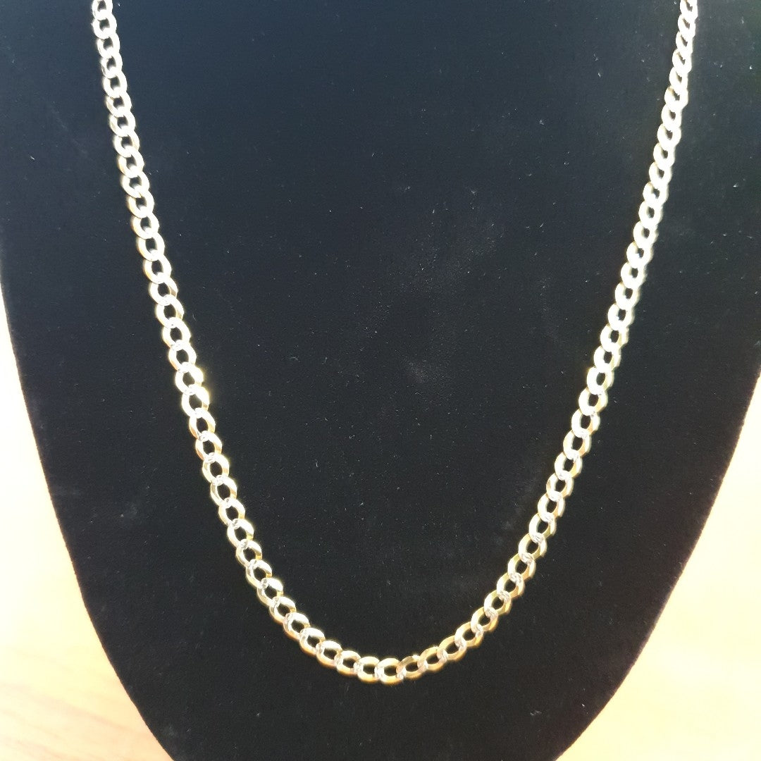 CADENAS BARBADA DIAMANTADA ORO 14K 60 CM 9.5 GR (NUEVO)