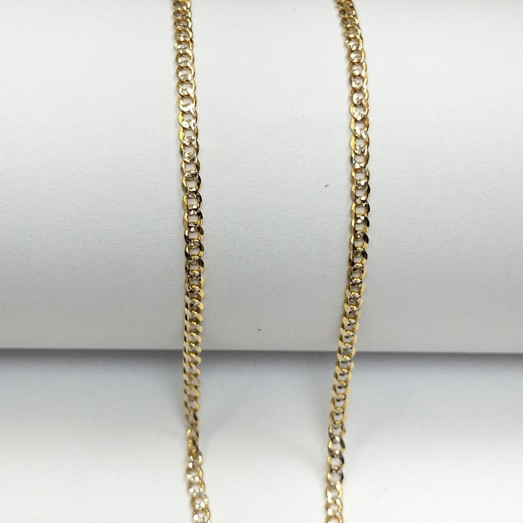 CADENAS BARBADA DIAMANTADA ORO 14K 60 CM 6.2 GR (NUEVO)