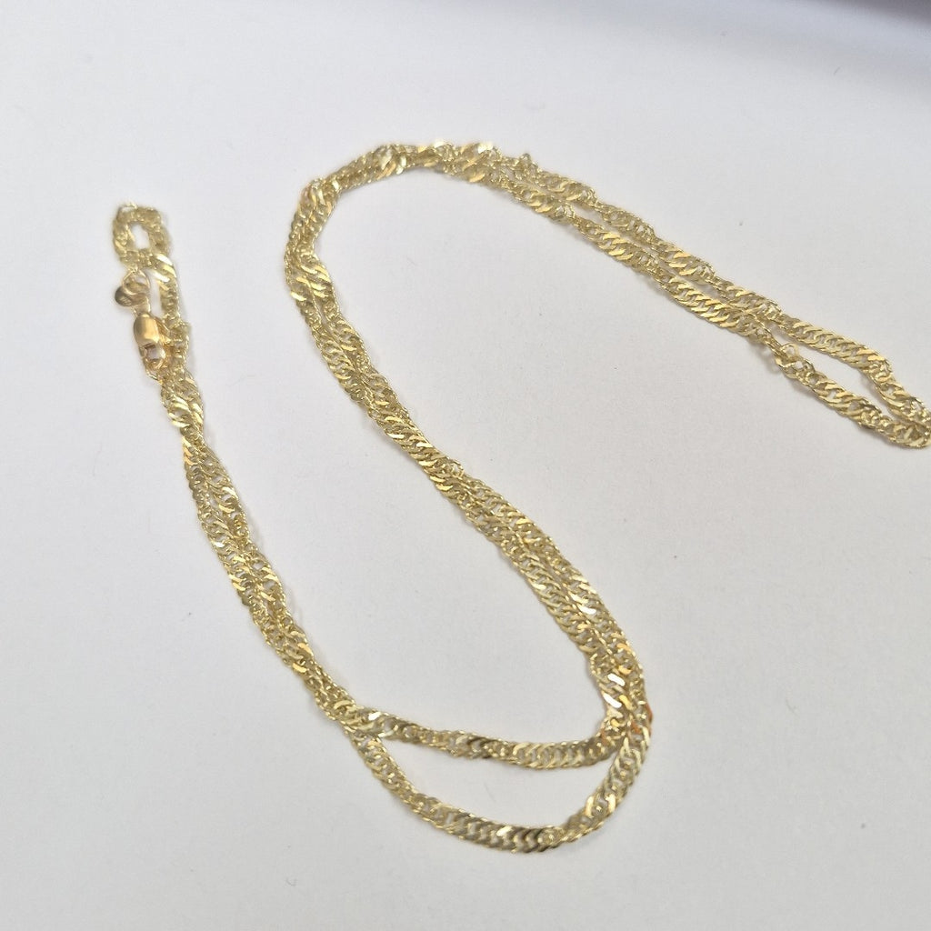 CADENAS TEJIDO MEDIO TZL ORO 14K 55 CM 5 GR (NUEVO)