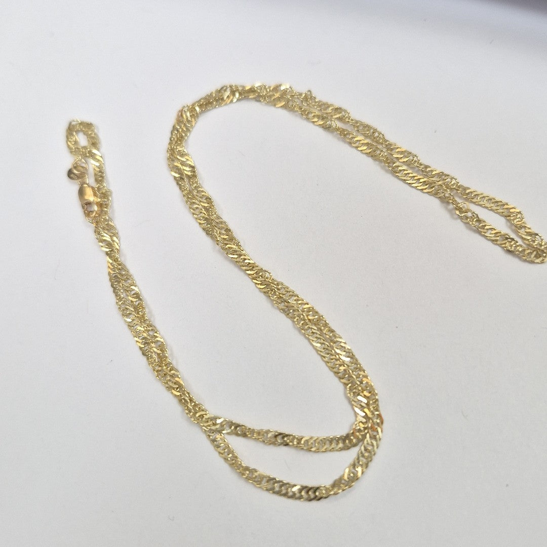 CADENAS TEJIDO MEDIO TZL ORO 14K 55 CM 5 GR (NUEVO)