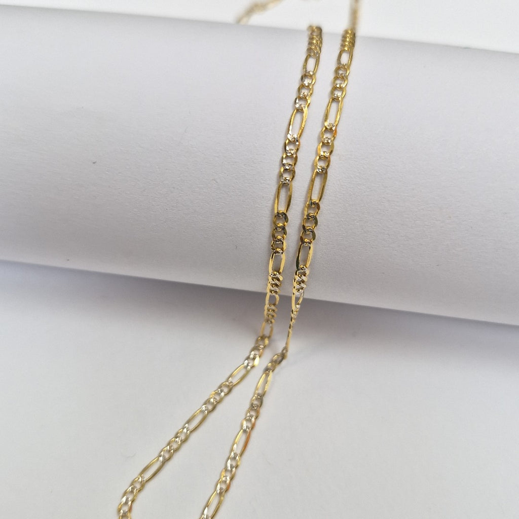 CADENAS TEJIDO 3X1 DIAMANTADA ORO 14K 55 CM 4.5 GR (NUEVO)