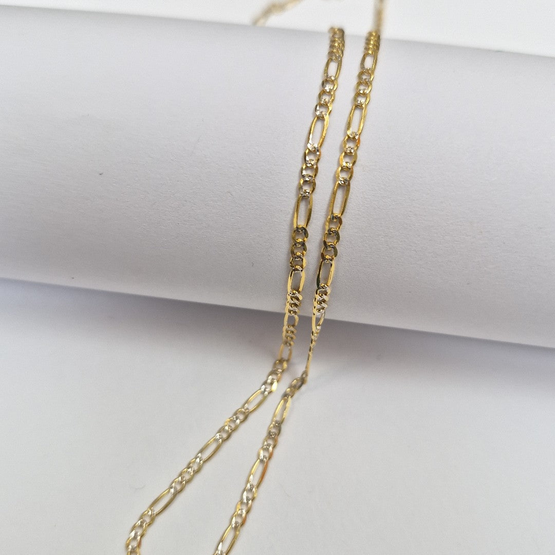 CADENAS TEJIDO 3X1 DIAMANTADA ORO 14K 55 CM 4.5 GR (NUEVO)