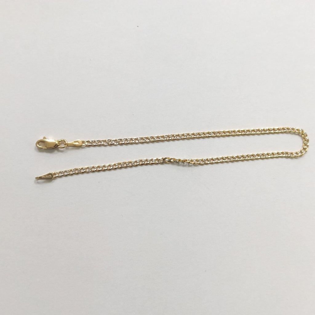 PULSERAS BARBADA DIAMANTADA ORO 14K 18 CM 2.4 GR (NUEVO)