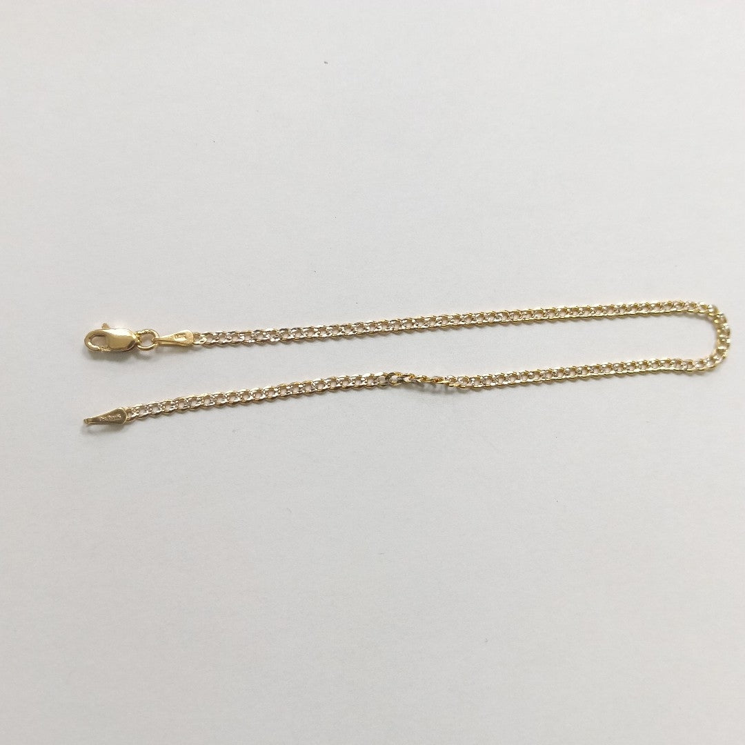 PULSERAS BARBADA DIAMANTADA ORO 14K 18 CM 2.4 GR (NUEVO)